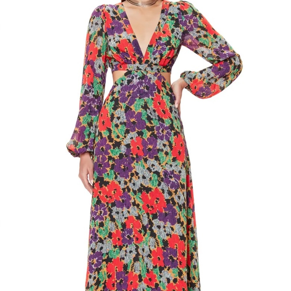 AFRM Multicolor Floral Long Sleeve Dress